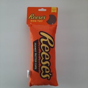 Dog Toy Chew Squeaky Toy Hershey's Reese's Themed Puppy Pup Soft Orange